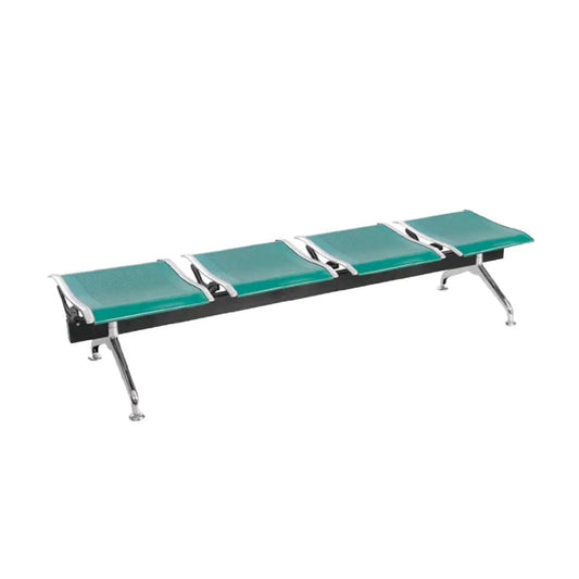 Silla Tandem 4 Puestos Gris Sin espaldar Verde