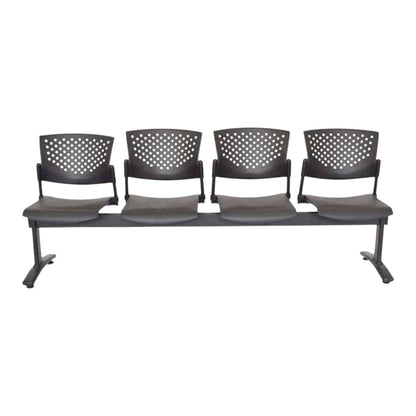 Silla Tandem 4 Puestos Base Negra FLY Negro