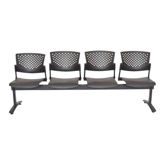 Silla Tandem 4 Puestos Base Negra FLY Negro