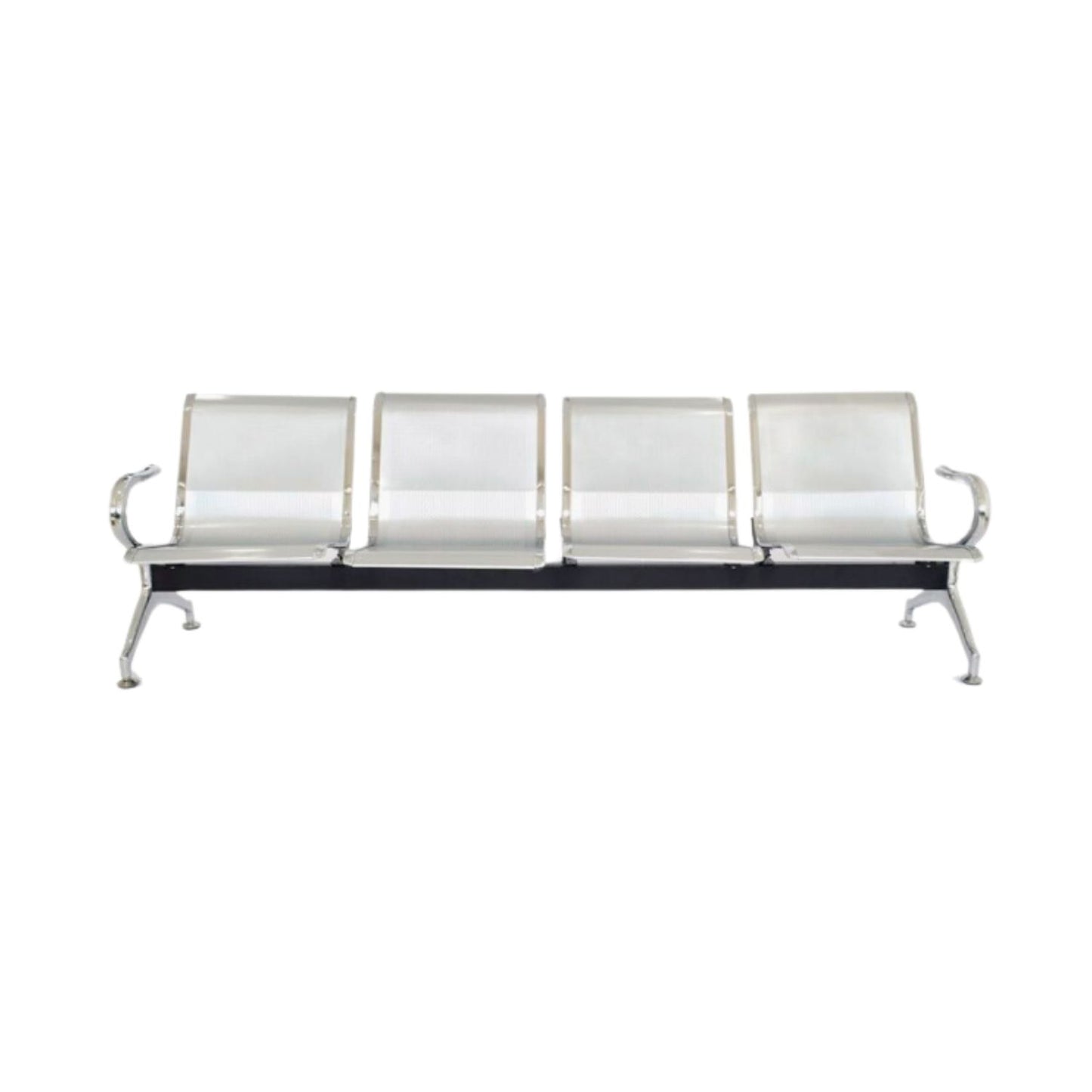 Silla Tandem 4 Puesto Cromado Verde
