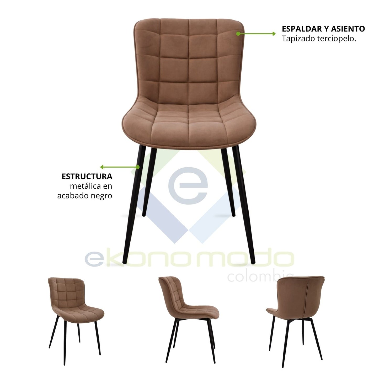 Silla Serene Tapizada Café