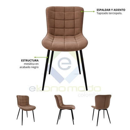 Silla Serene Tapizada Café