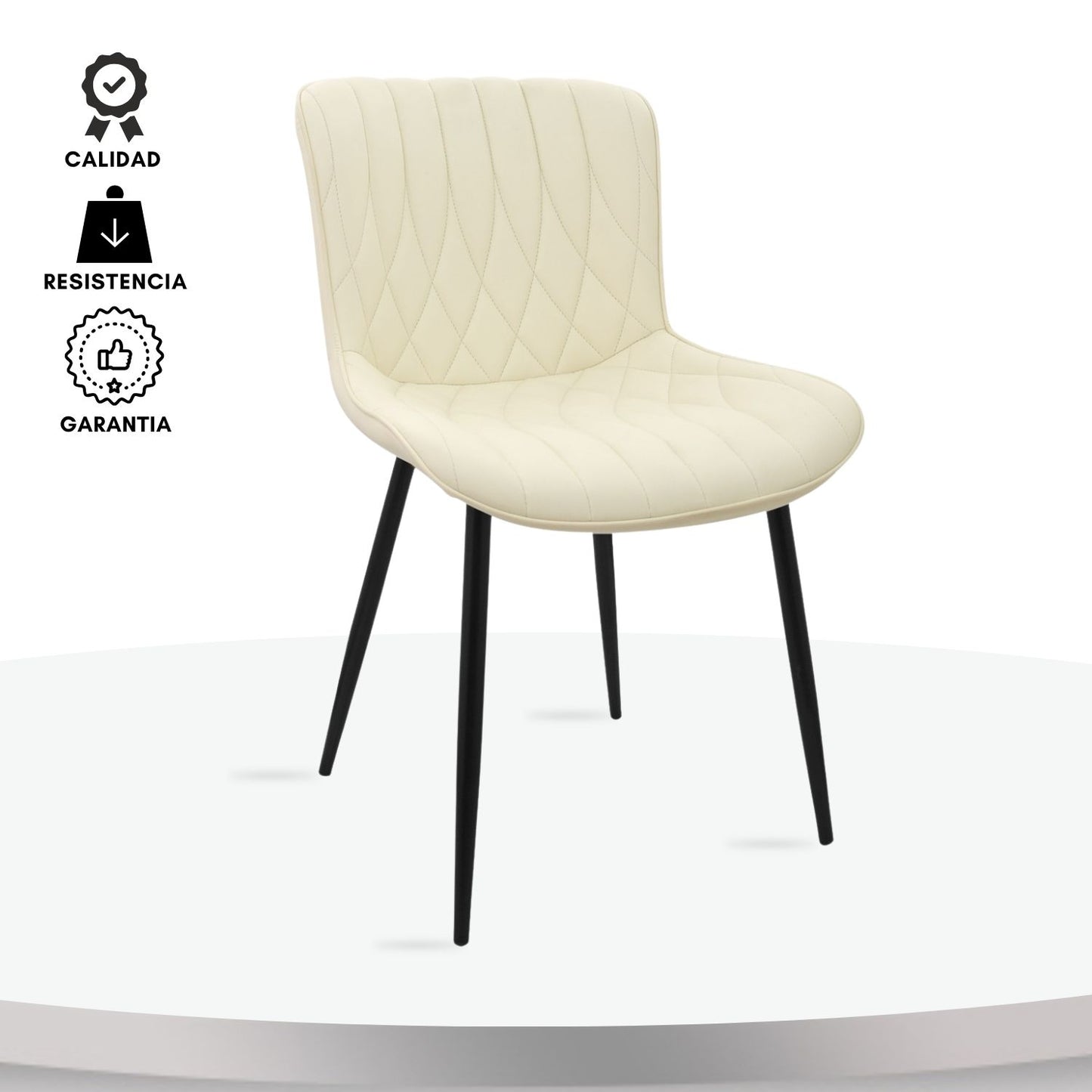 Silla Flor Tapizada Beige