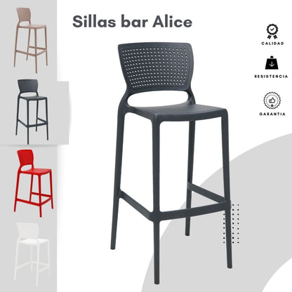Silla de Barra Alice Negro
