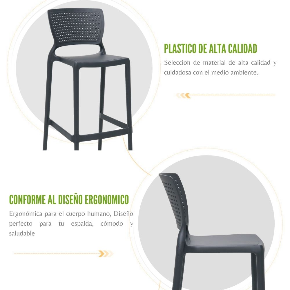 Silla de Barra Alice Negro