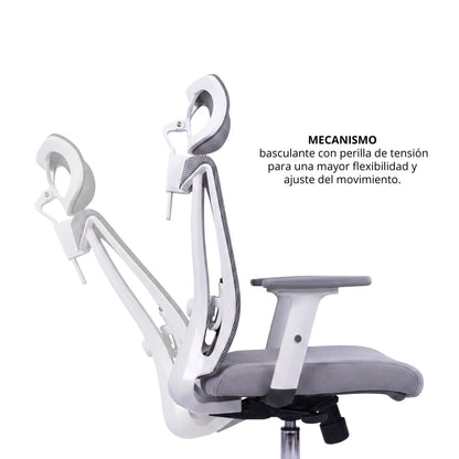Silla Pluxy Presidente Gris Blanco