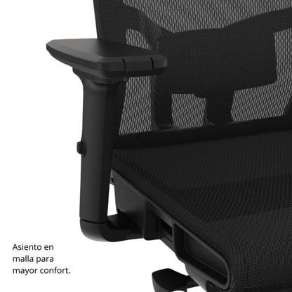 Silla De Oficina Jaspen Malla Presidente 124X48X64 Negro