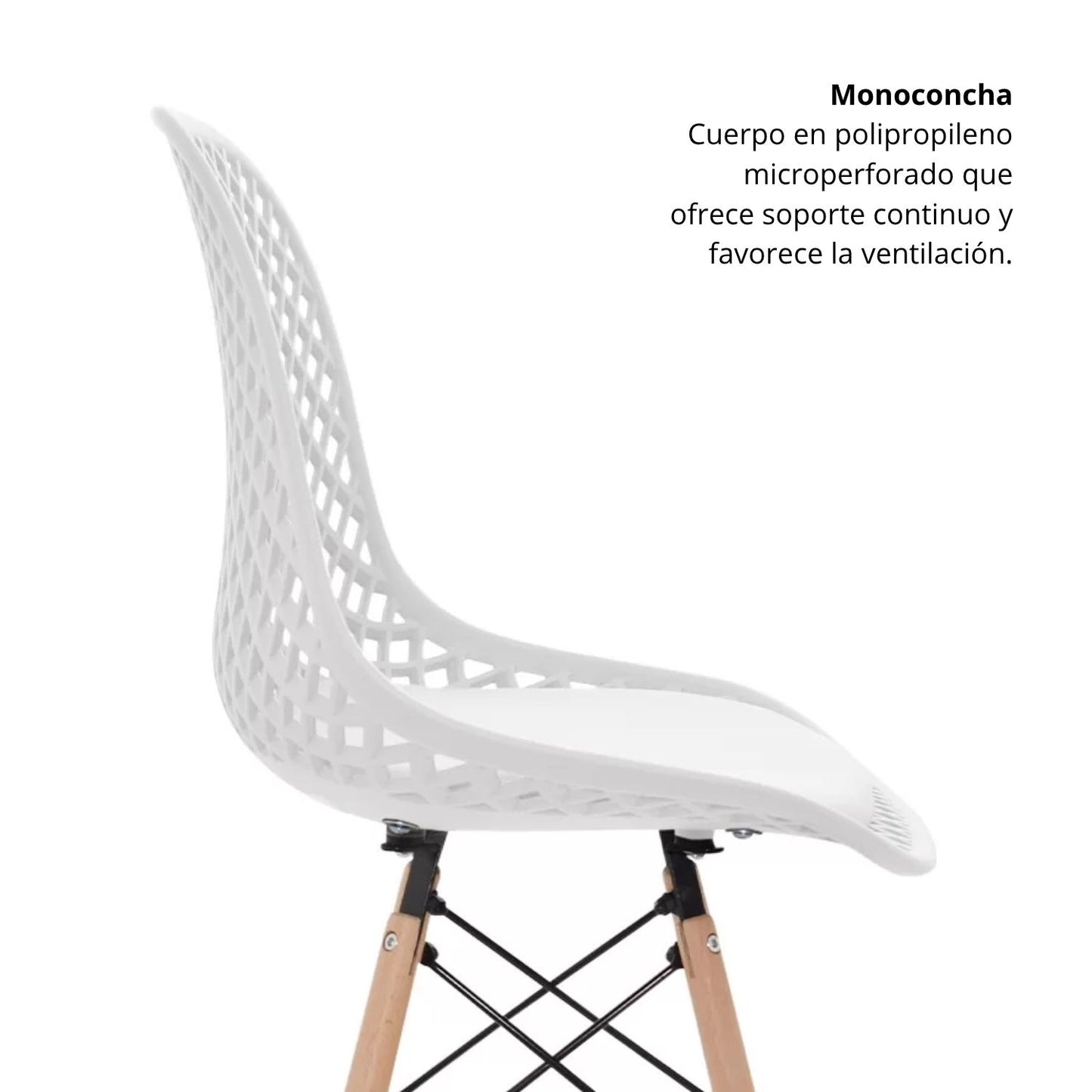Silla Eames Exclusive Con Cojin Blanco 86x46x51