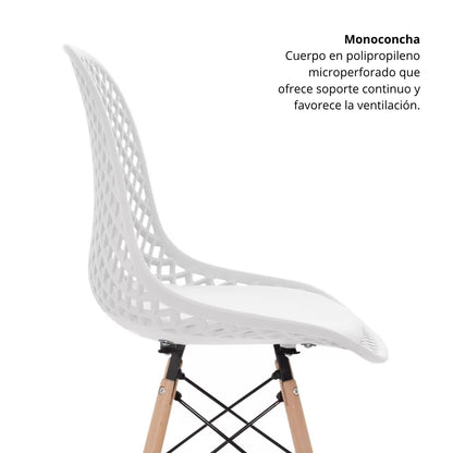 Silla Eames Exclusive Con Cojin Blanco 86x46x51