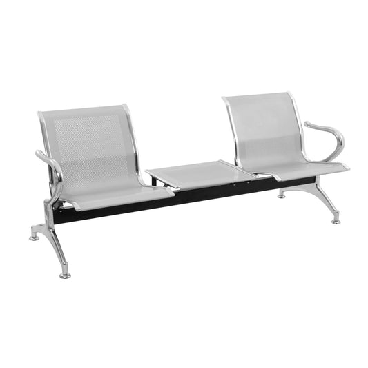 Silla Tandem 2X1 Mesa Cromado Gris