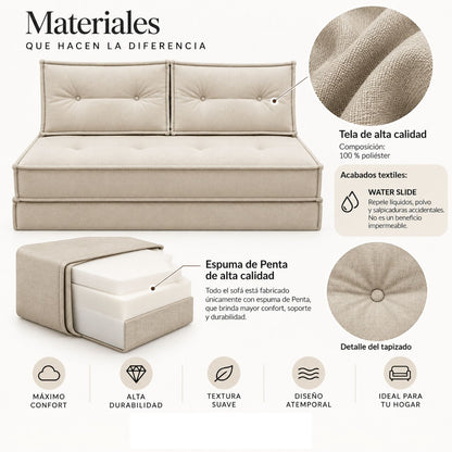 Sofa Cama Multifuncional Alexa Gris Perla