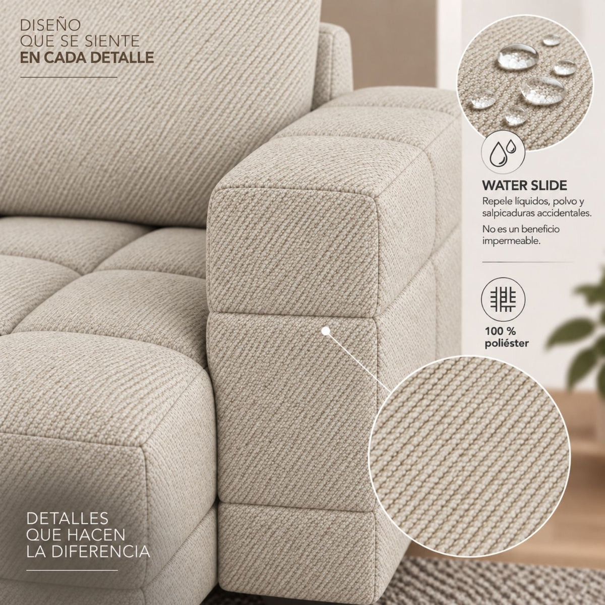 Sofa En L Modular En Madera Pino Faed Marfil