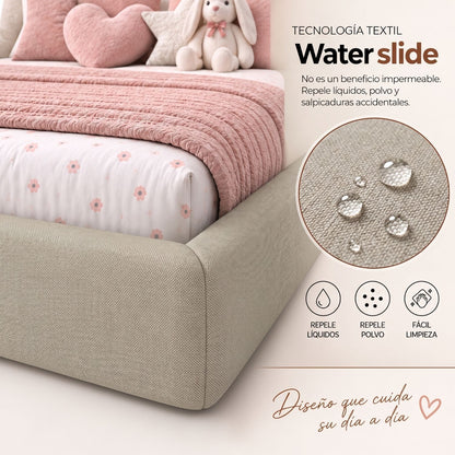 Cama Infantil Montessori con Madera Pino  100x190 Taupe