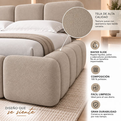 Cama King Tommy En Madera Pino 200x200 Camel