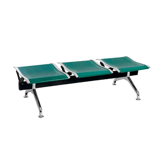 Silla Tandem 3 Puestos Gris Sin espaldar Verde