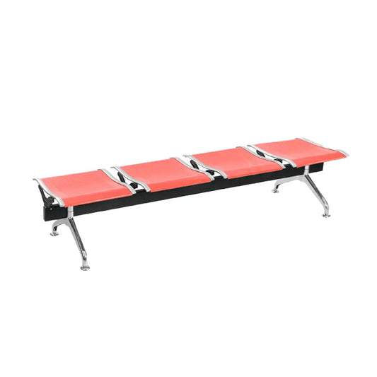 Silla Tandem 4 Puestos Gris Sin espaldar Rojo