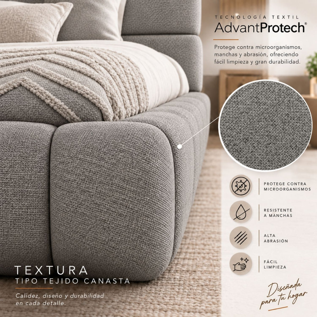 Cama Nube Doble En Madera Pino 140x190 Gris