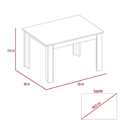 Mesa De Comedor Levara Rovere 4  Puestos