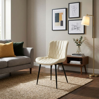 Silla Flor Tapizada Beige