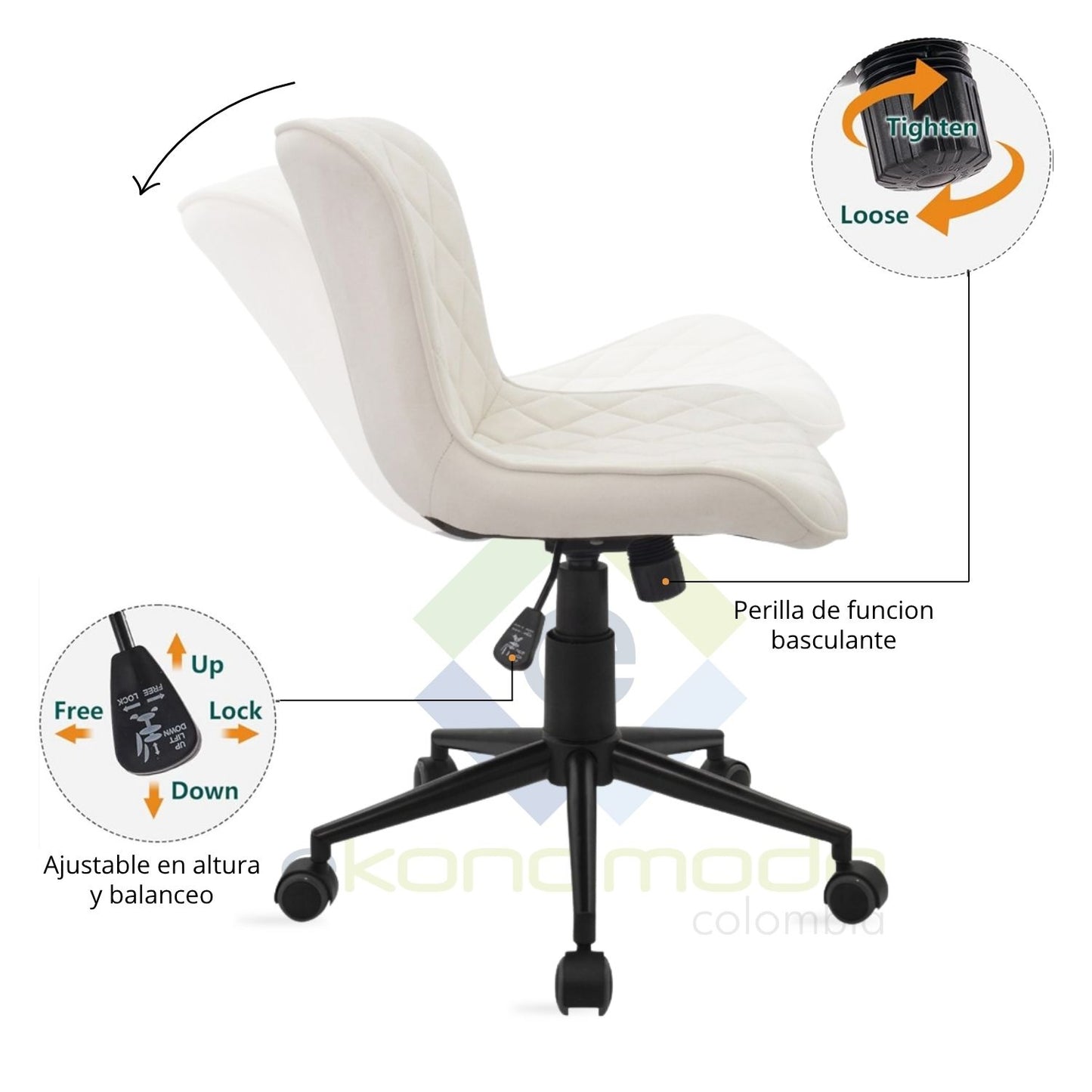 Silla Leyla Giratoria Terciopelo Arena