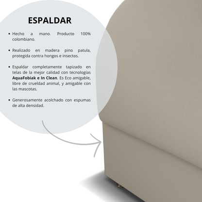 Base Cama con Espaldar Sencillo Infantil Mia  taupe
