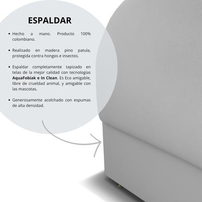 Base Cama con Espaldar Sencillo Infantil Mia  gris