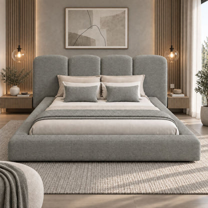 Cama Doble Paleta Nix En Madera Pino 140x190 Gris Plomo