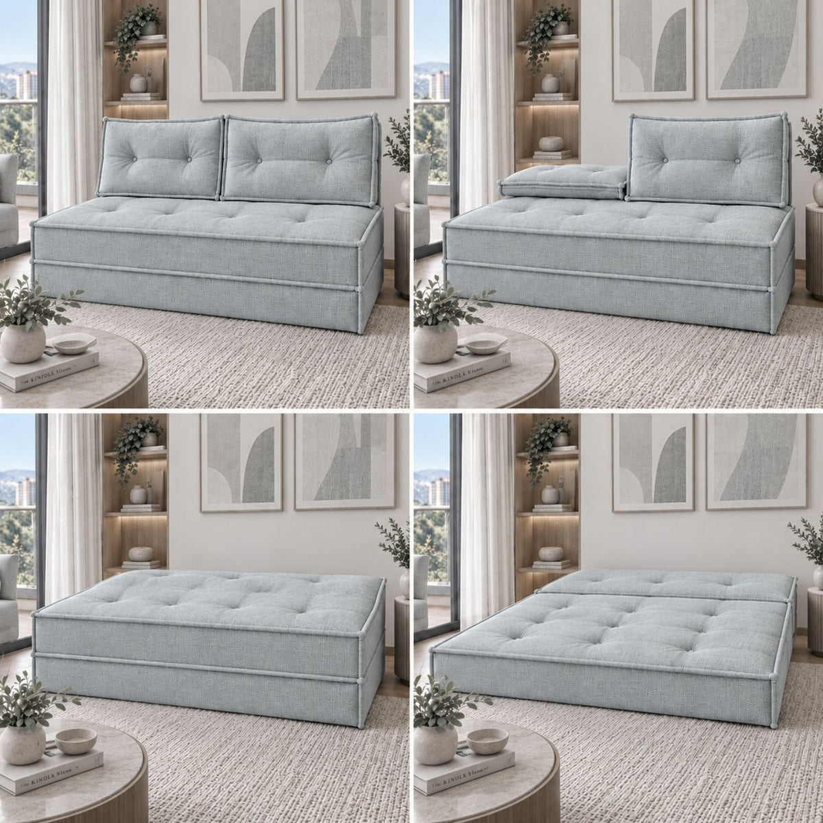 Sofa Cama Multifuncional Alexa Gris Perla