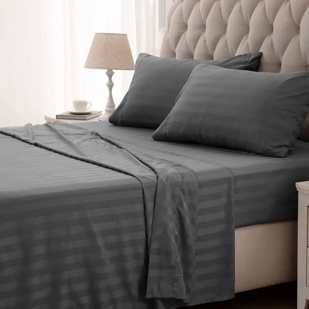 Sabanas Hoteleras Luxury 300 Hilos Doble 140 x 190 Gris oscura