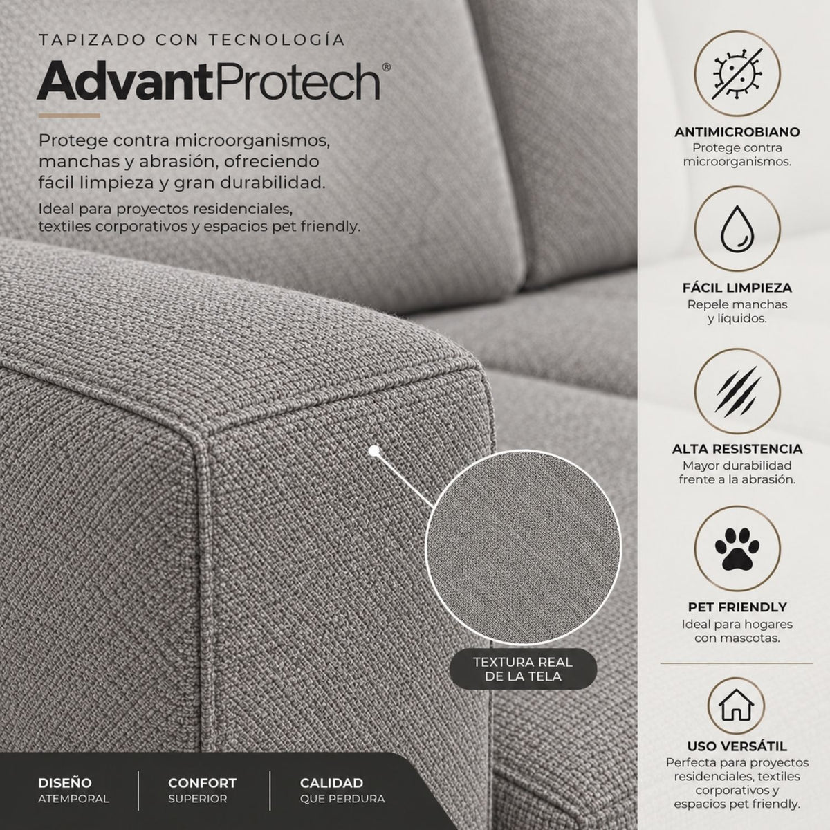 Sofa cama en L Multifuncional Con Baul Gabel Gris