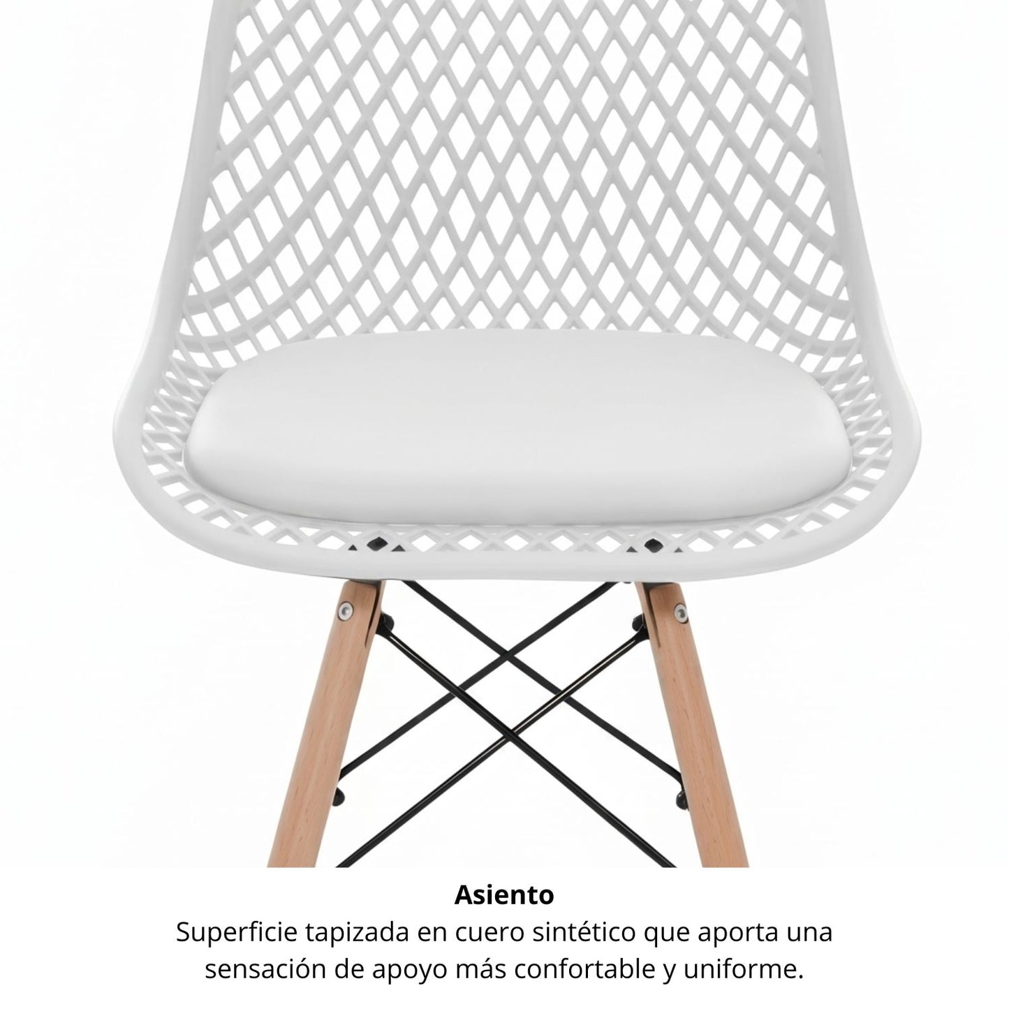 Silla Eames Exclusive Con Cojin Blanco 86x46x51