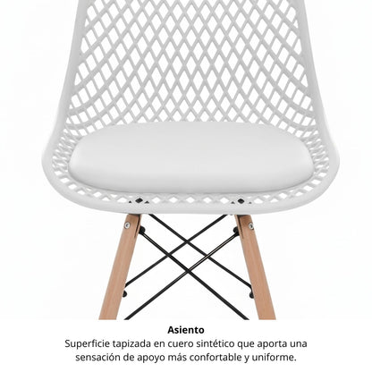 Silla Eames Exclusive Con Cojin Blanco 86x46x51