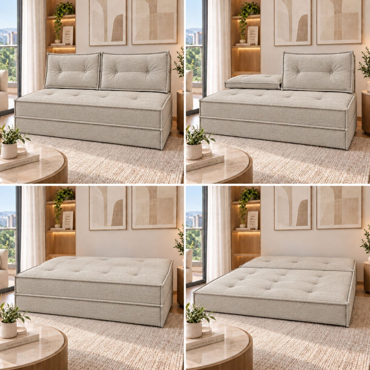 Sofa Cama Multifuncional Alexa Taupe