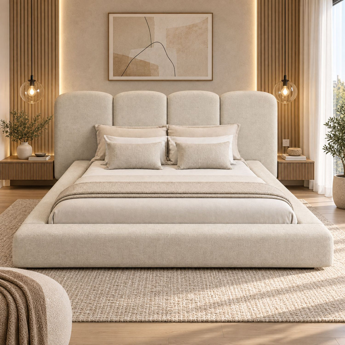 Cama Doble Paleta Nix En Madera Pino 140x190 Arena