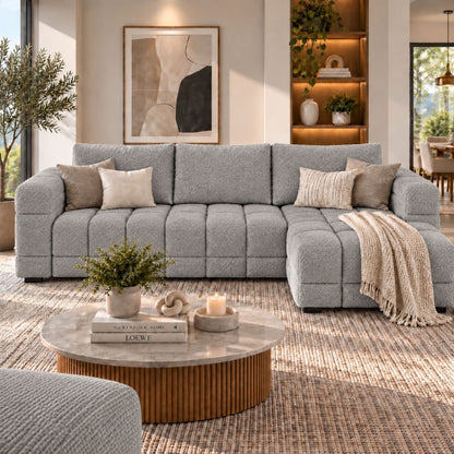Sofa En L Modular En Madera Pino Faed Gris