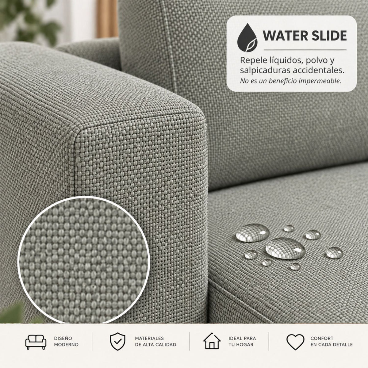 Sofa Cama Multifuncional Con Repisas, Conexión USB y Cama Auxiliar Koni Gris Plomo