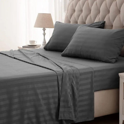 Sabanas Hoteleras Luxury 300 Hilos Sencillas 100 x 190 Gris oscura