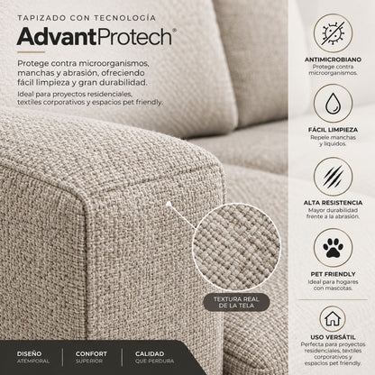 Sofa cama en L Multifuncional Con Baul Gabel Marfil