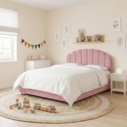 Base Cama con Espaldar Semidoble Infantil Coral  rosado