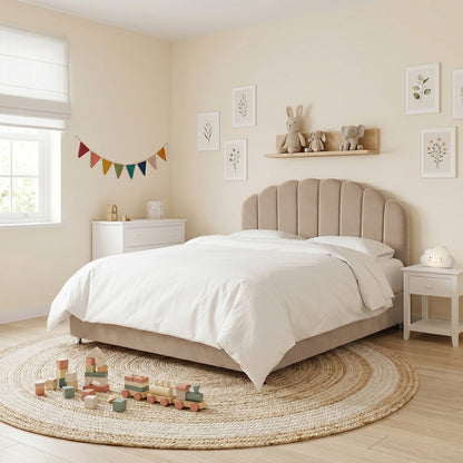 Base Cama con Espaldar Semidoble Infantil Coral  taupe