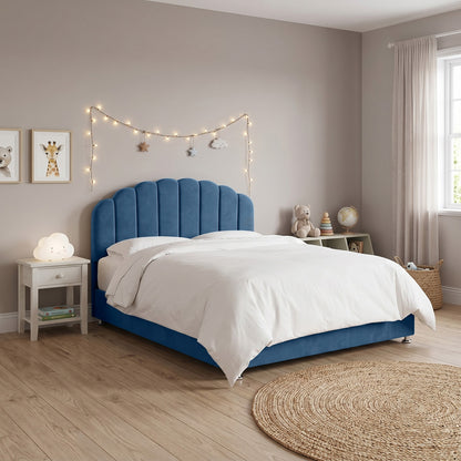 Base Cama con Espaldar Sencillo Infantil Coral  azul