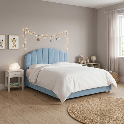 Base Cama con Espaldar Sencillo Infantil Coral  azul cielo