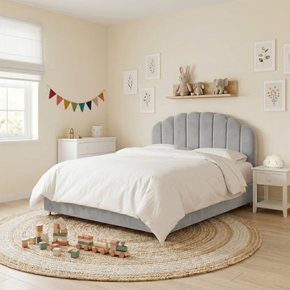 Base Cama con Espaldar Sencillo Infantil Coral  gris