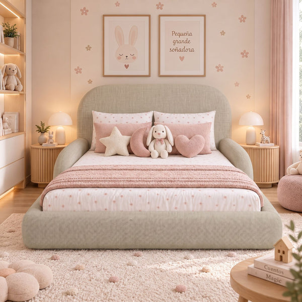 Cama Infantil Montessori con Madera Pino  100x190 Taupe