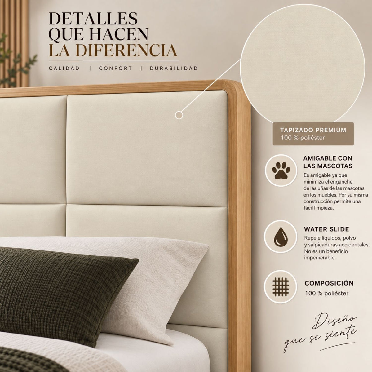 Cama King En Roble Taldy Con Mesas de Noche 200x200 Camel