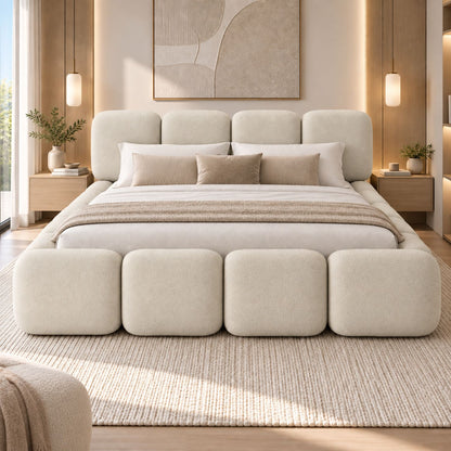 Cama King Tommy En Madera Pino 200x200 Almendra