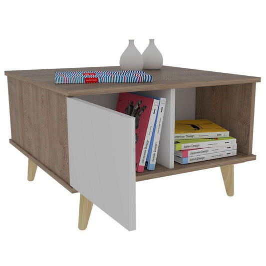 Mesa De Centro Orilán Miel Y Blanco
