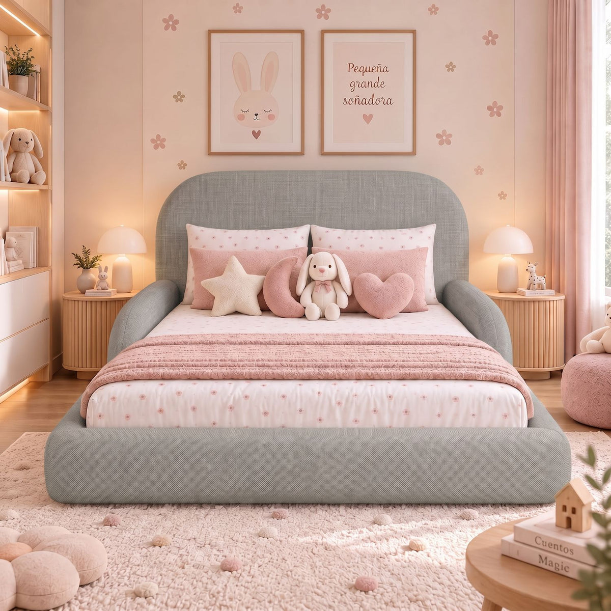 Cama Infantil Montessori con Madera Pino  100x190 Camel