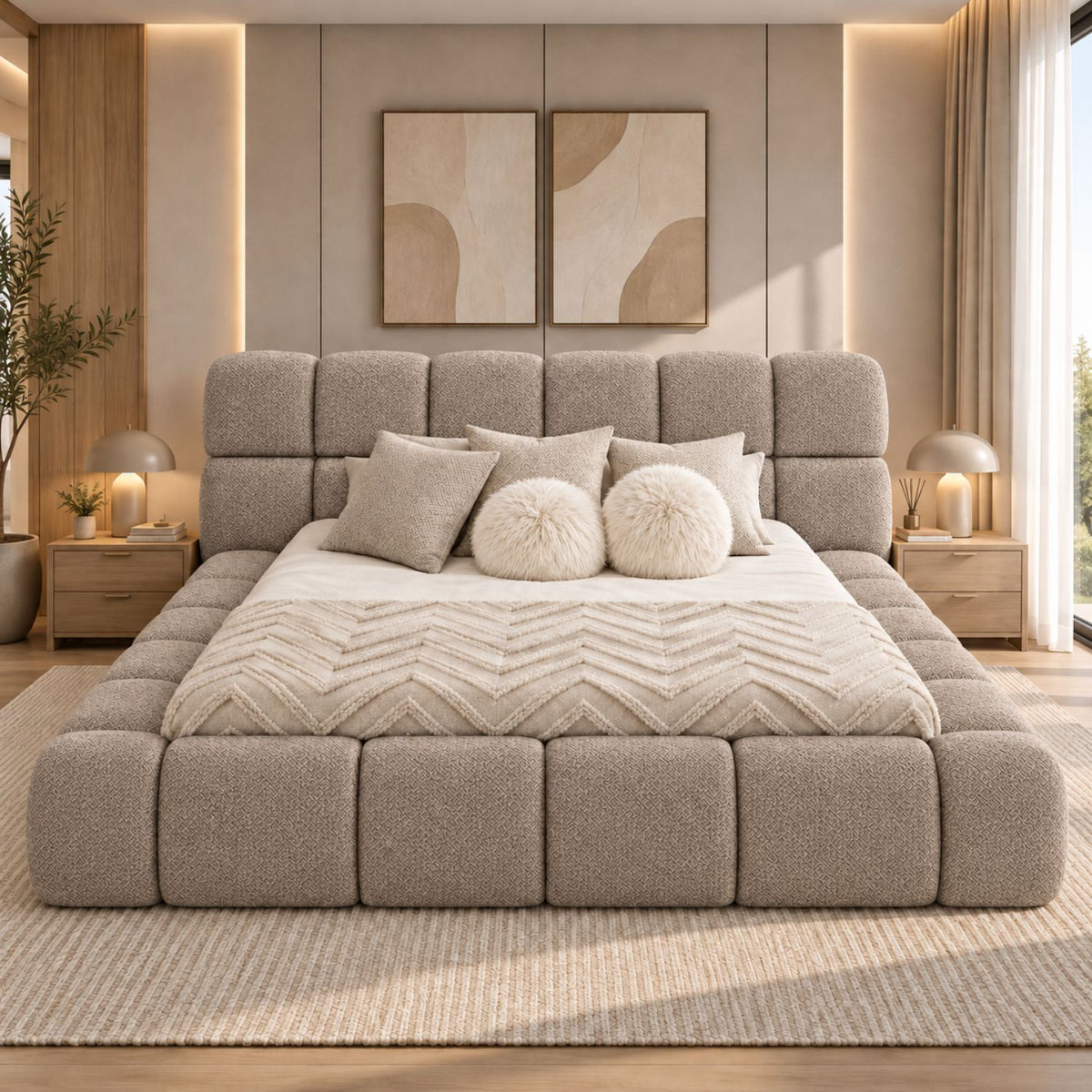 Cama Nube Doble En Madera Pino 140x190 Café
