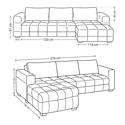 Sofa En L Modular En Madera Pino Faed Gris